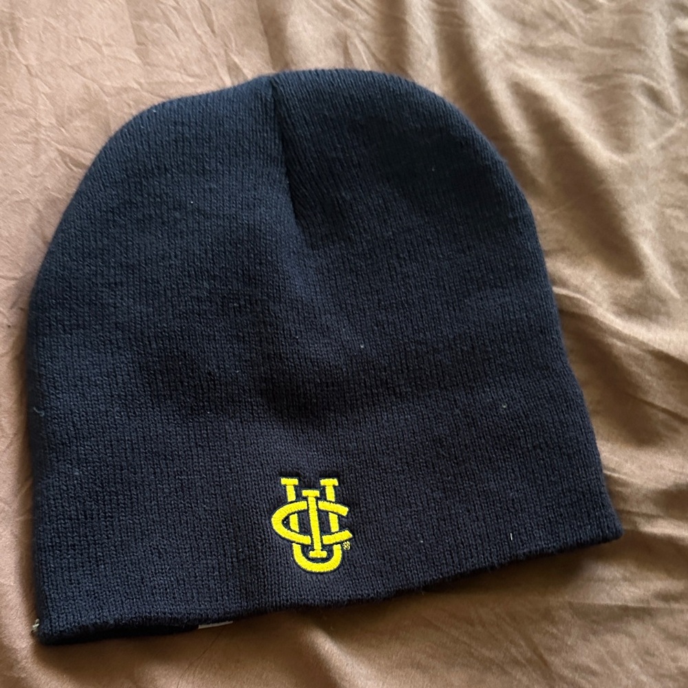 UCI Navy Beanie with Yellow Logo